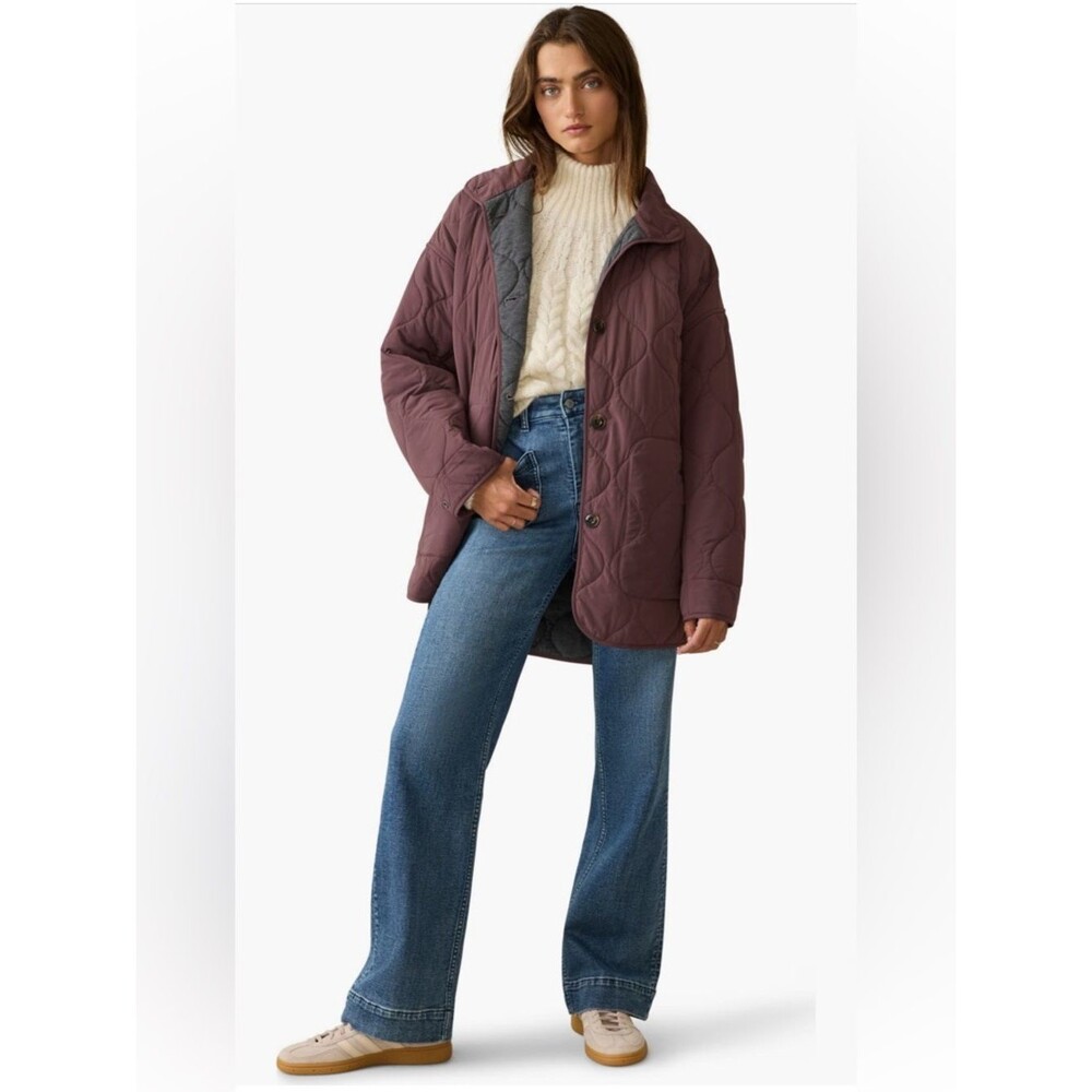 Faherty Quilted Jacket Horizon Plum Onion Quilt Overshirt L/XL NWT